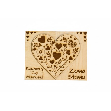 Prezent KARTKA NA DZIEŃ MATKI GRAWER PERSONALIZACJA SERCE - KSANTYNA.pl