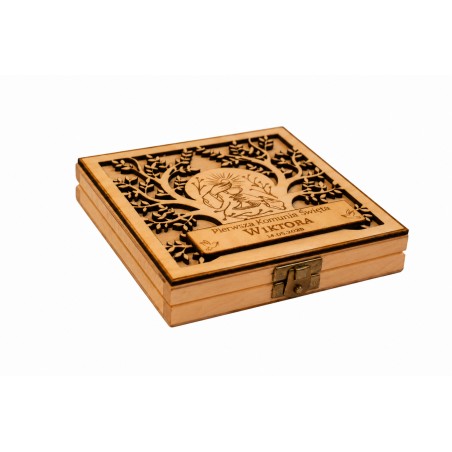 Prezent KOMUNIA PUDEŁKO NA SZTABKĘ ZŁOTA GRAWER PERSONALIZACJA - KSANTYNA.pl