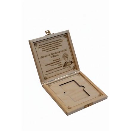 Prezent KOMUNIA PUDEŁKO NA SZTABKĘ ZŁOTA GRAWER PERSONALIZACJA - KSANTYNA.pl