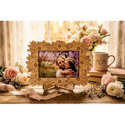Prezent Dzień Matki RAMKA ZE ZDJĘCIEM DRUK PERSONALIZACJA KWIATY - KSANTYNA.pl