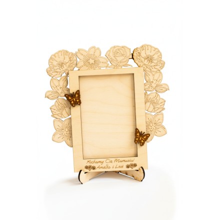 Prezent Dzień Matki RAMKA NA ZDJĘCIE SERCA PERSONALIZACJA MOTYLE PION - KSANTYNA.pl